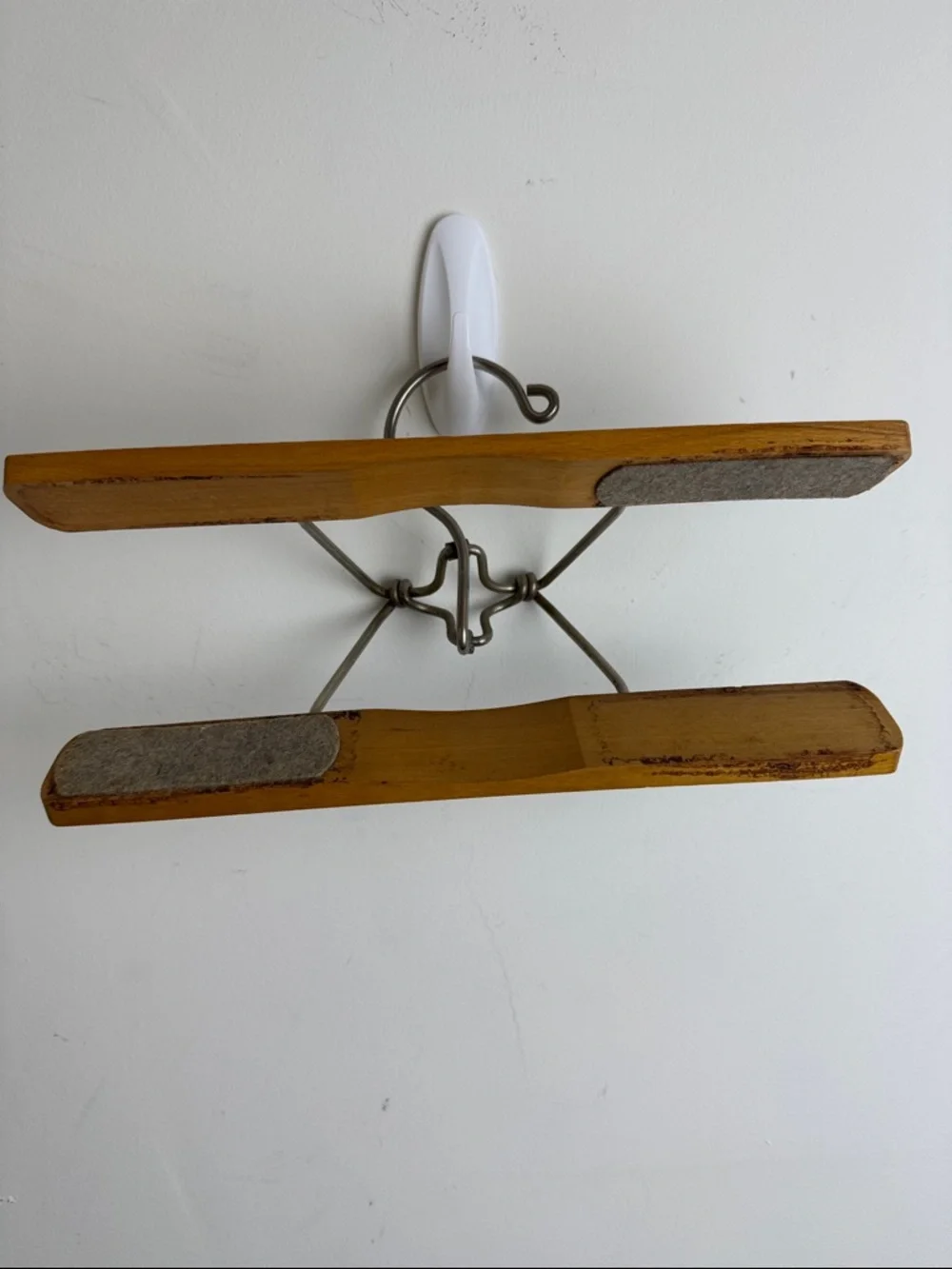 Setwell Vintage Wooden Clamp Hangers Lot of 3